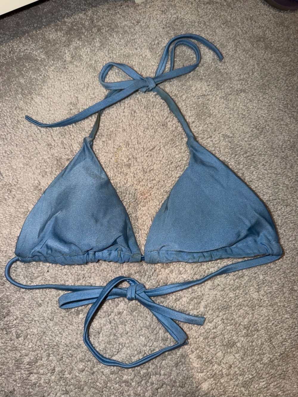 Women’s Blue Triangle Swim Top - Comfortable Tie Straps